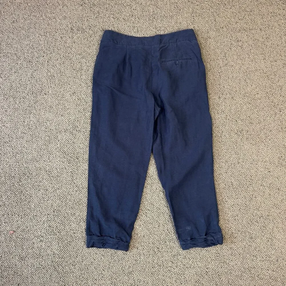 Wilfred Allant Linen Cropped Navy Pants US Women's 00